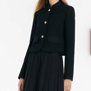 Goelia crop jacket with half skirt, 2-piece suit